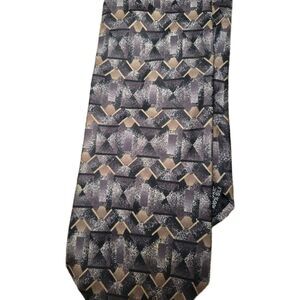 Vintage Barrington Marble Gray Pattern Silk Tie
